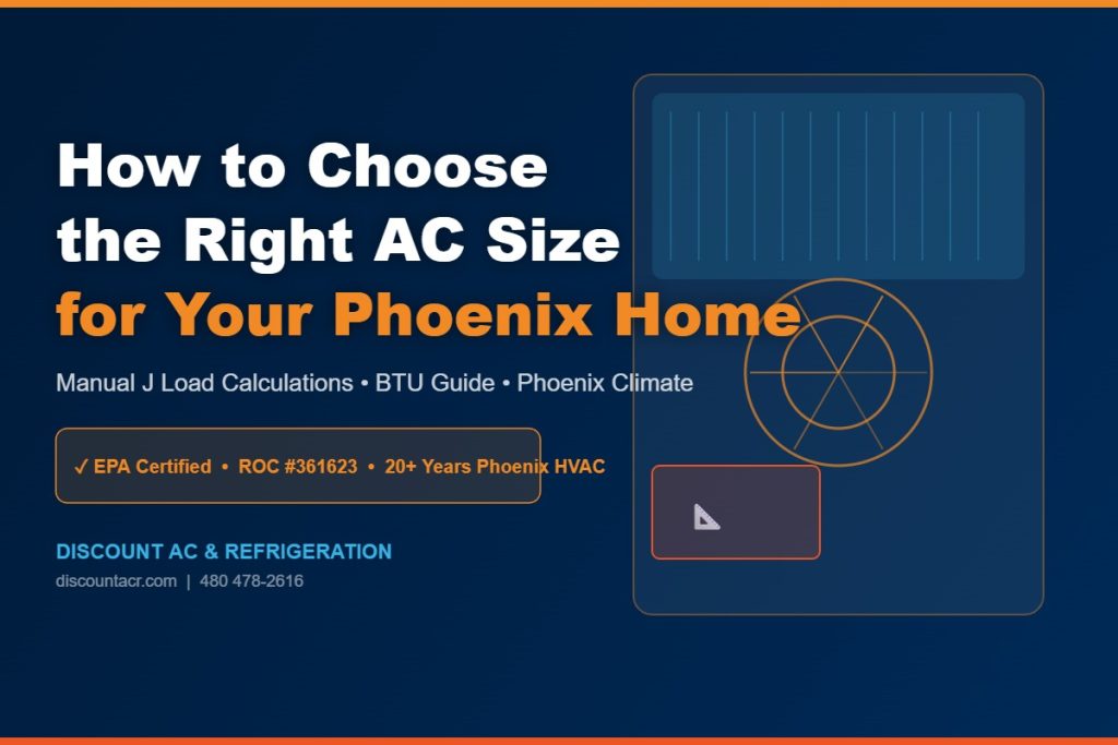 HVAC technician sizing AC system for Phoenix home with Manual J calculation