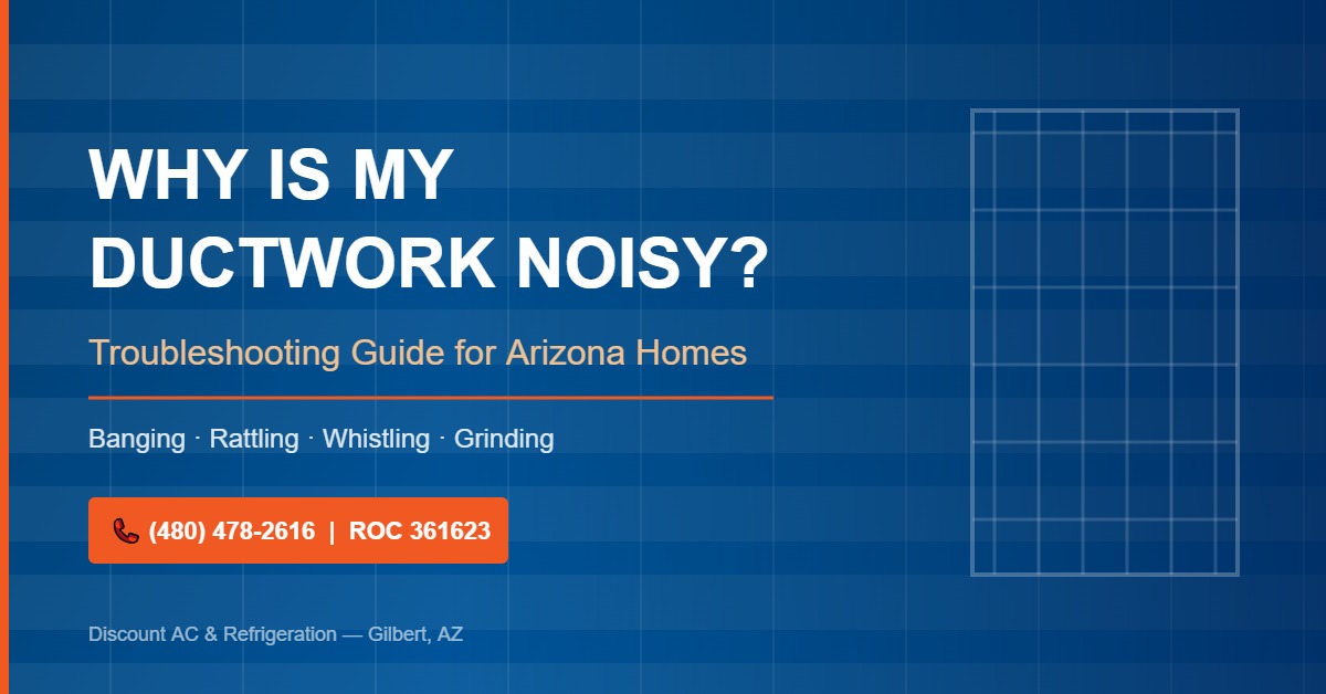 Licensed HVAC technician inspecting residential ductwork connections in an Arizona attic