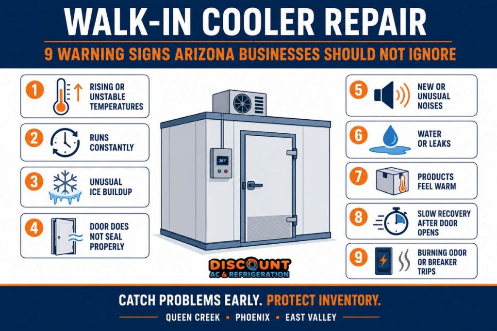 Walk in cooler repair warning signs for Arizona businesses