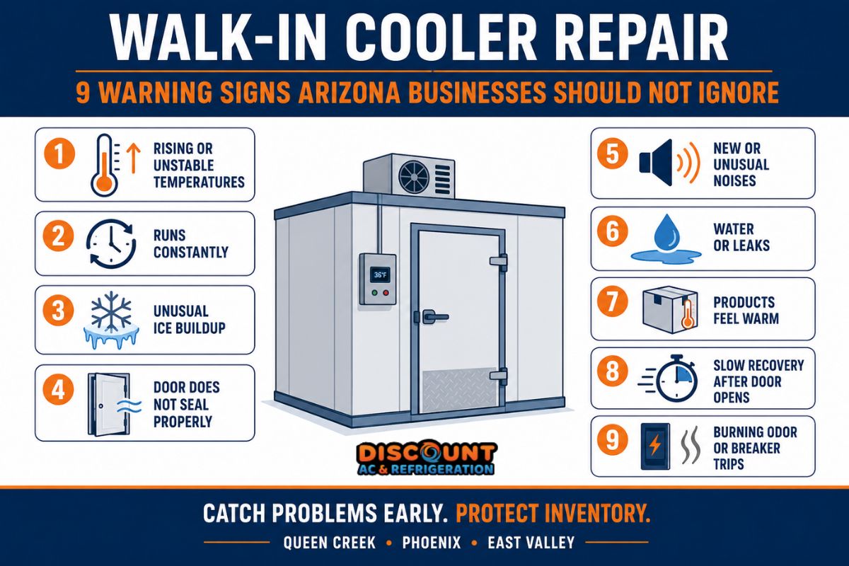 Walk in cooler repair warning signs for Arizona businesses
