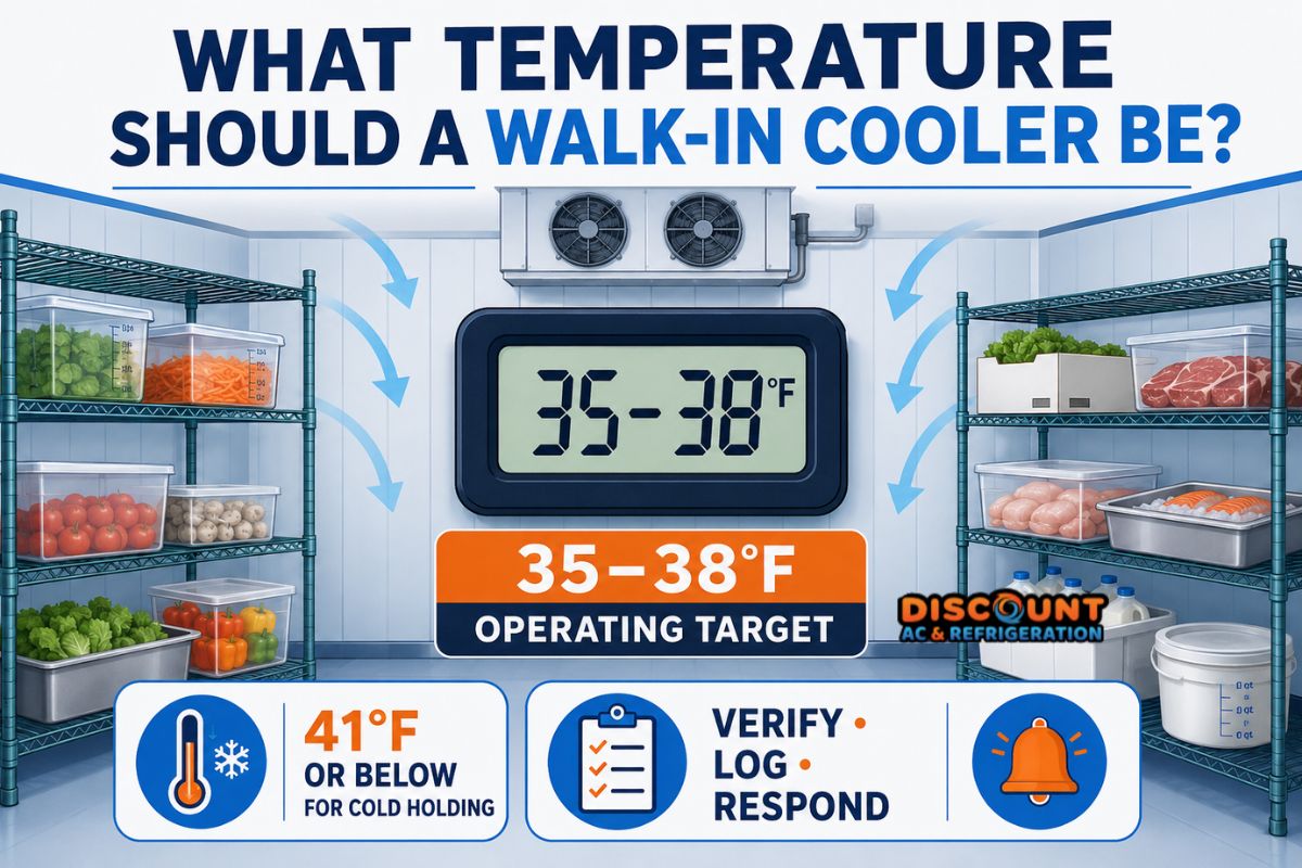 What temperature should a walk in cooler be operating temperature guide